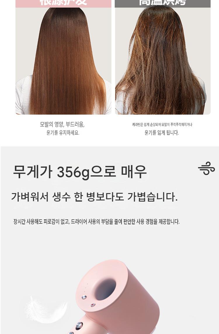 고속 헤어드라이어 온도조절 음이온 드라이어 가정용 대출력 손상 없는 헤어 드라이기